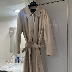 Lafayette148 lambskin leather trench coat
